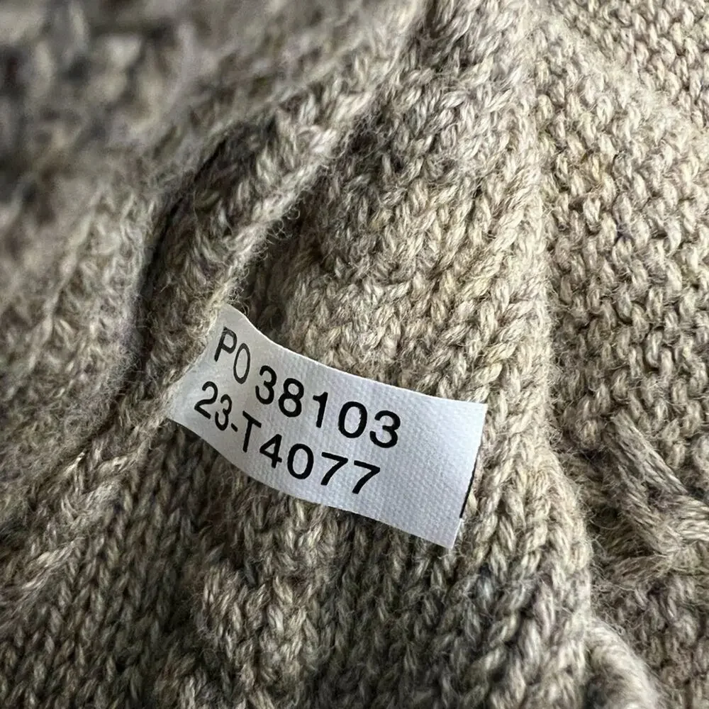 Tommy Bahama Men’s Cotton Cable Knit Sweater Vest V-Neck Tan Preppy Golf Size XL